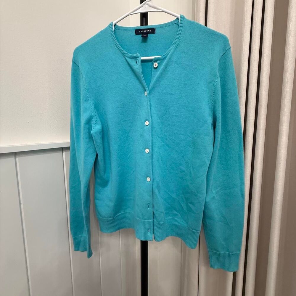 Lands-end Women's Blue Cardigan